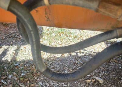 Case backhoe loader hoses before