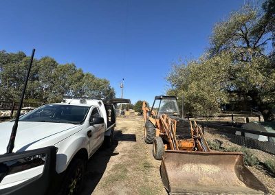 White truck and excavator